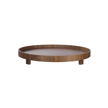 Bandeja com Pé Ø40cm Nogueira - Wood Black