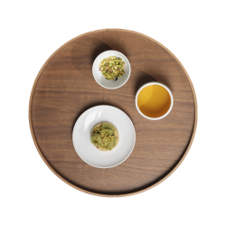 Tray with Feet Ø40cm Wallnut - Wood Black