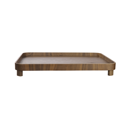 Bandeja com Pé 45,5x36cm Nogueira - Wood Black