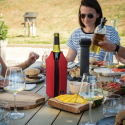 Expandable Wine Cooling Sleeve Red - Frizz