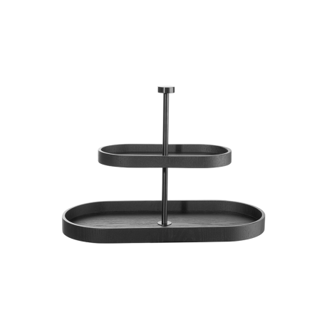 Étagere 2 Andares Oval Preto Salgueiro - Wood