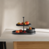 Étagere 2 Niveles Oval Negro Sauce - Wood