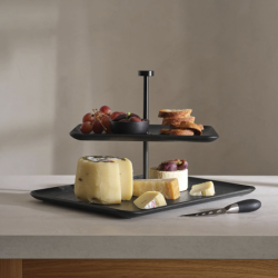Étagere 2 Niveles Rectangular Negro Sauce - Wood