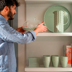 Vaso Tumbler Alto Verde Malva - Tiffany