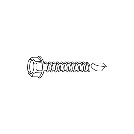 Parafuso Cabeça Sextavada de 8mm Auto-Perfurante com Broca Reduzida 4,8x19  REF:1 H8 A14 DIN 7504K-ZN CHEMITOOL FASTENERS