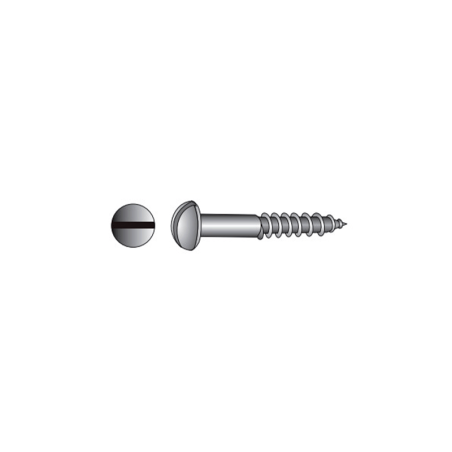 Parafuso Cabeça Oval com Fenda para Madeira DIN 96 N18 3X12 Zincado Branco CHEMITOOL FASTENERS