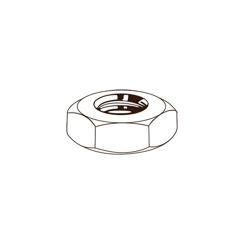 CHEMITOOL FASTENERS Hexagonal Thin Nut DIN 936 1/8 Brass Plated CHEMITOOL FASTENERS Hexagonal Thin Nut DIN 936 1/8 Brass Plated