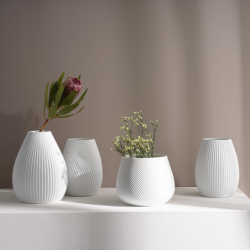 Vase White 24cm Stripes - Rica