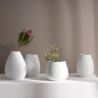 Vase White 24cm Stripes - Rica