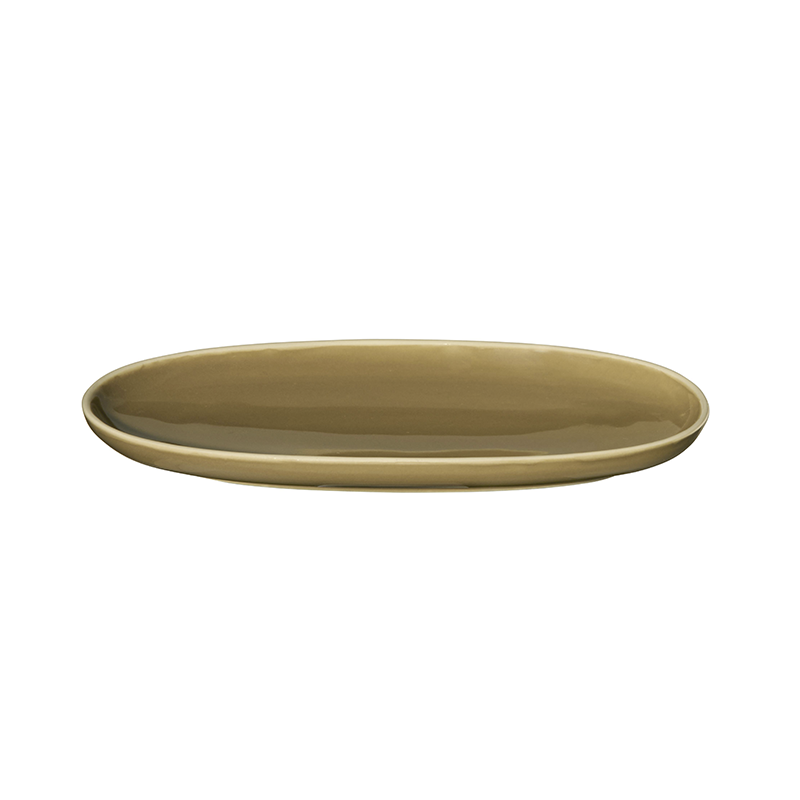 Oval Aperitif Plate Mocha - Semana Oval Aperitif Plate Mocha - Semana