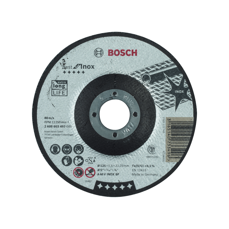 Corte côncavo Best Inox: 125x1,5mm Corte côncavo Best Inox: 125x1,5mm