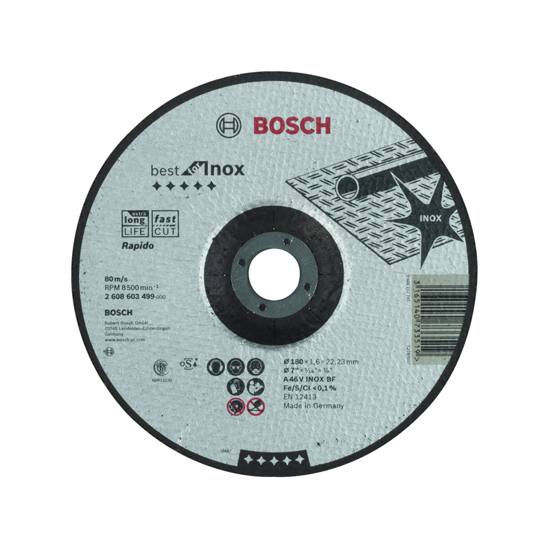 Corte côncavo Best Inox-Rapido:180x1,6mm Corte côncavo Best Inox-Rapido:180x1,6mm