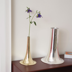 Flower Vase Silver L - Trumpet