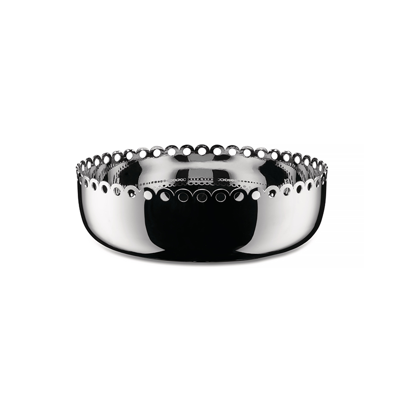 Round Basket 21cm Silver - Edges