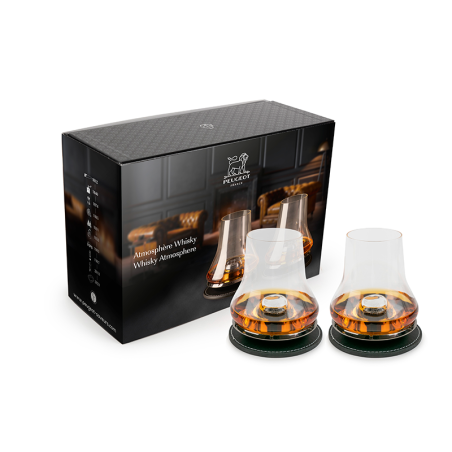 Coffret Duo Whisky + Base Metálica + Base Copos Basalto - Whisky Atmosphere