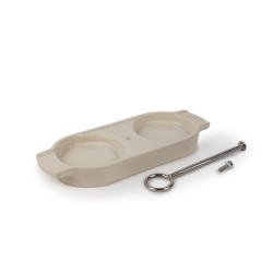 Ceramic Tray for Two Mills Ecru - Linea
