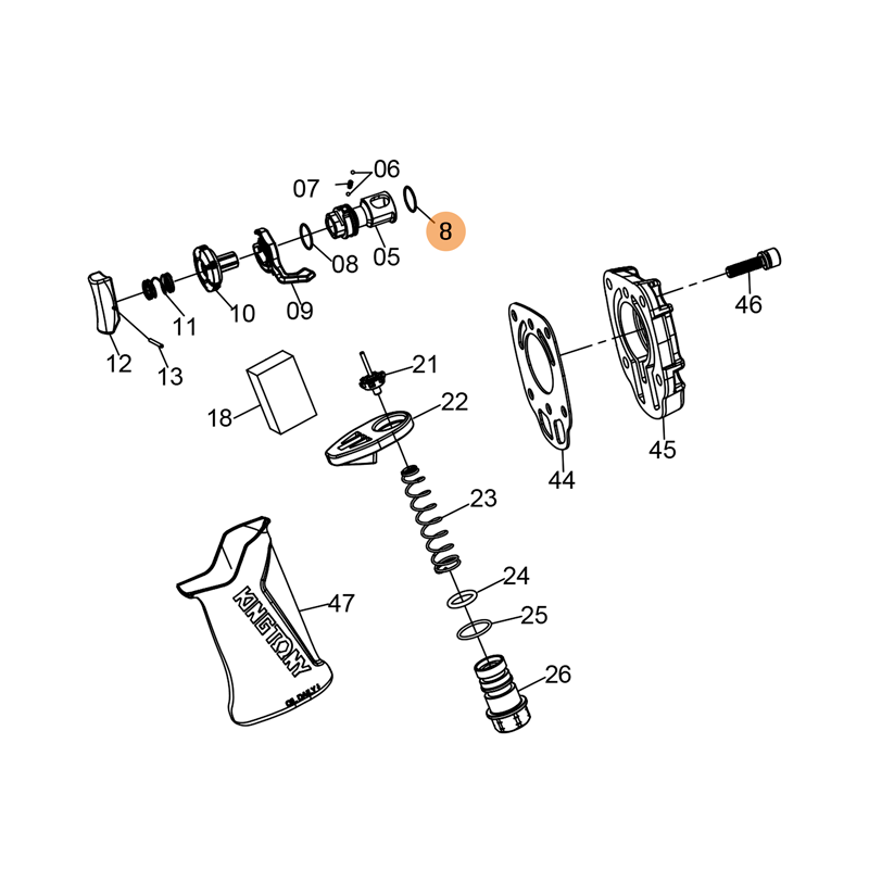 O-Ring nº 8 para 33431-065/066 KING TONY