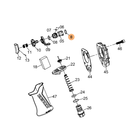 O-Ring nº 8 para 33431-065/066 KING TONY