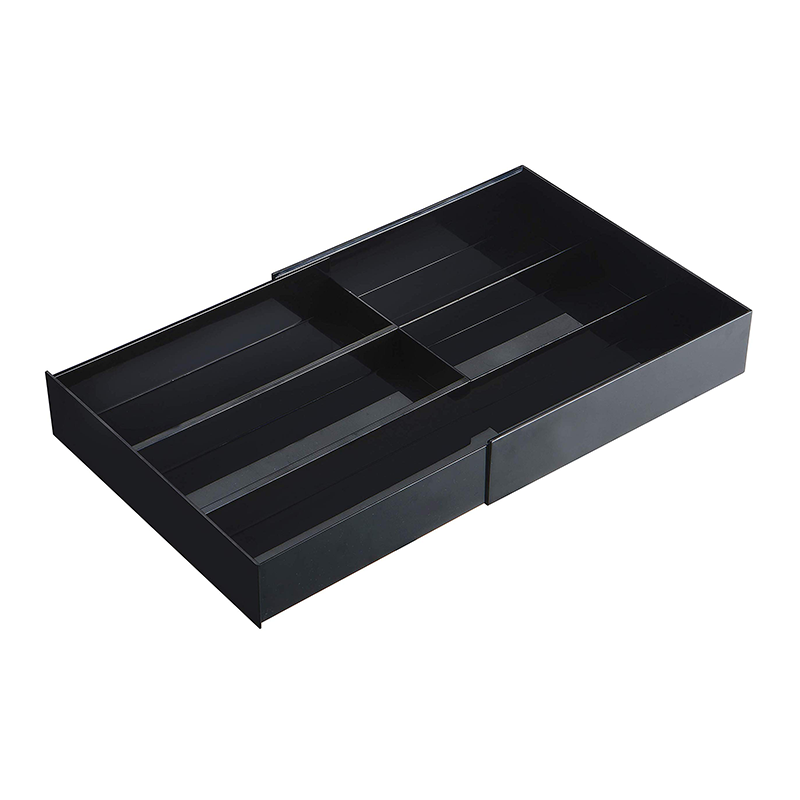 Extendable Drawer Organizer with Slide Black - Tower