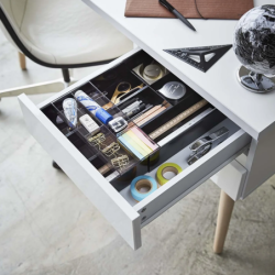 Extendable Drawer Organizer with Slide Black - Tower