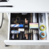 Extendable Drawer Organizer with Slide Black - Tower