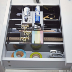 Extendable Drawer Organizer with Slide Black - Tower
