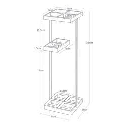 TOWER UMBRELLA STAND WH