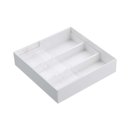 Extendable Cutlery Tray with Slide White - Tower