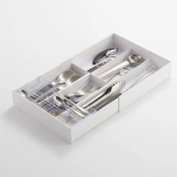 Extendable Cutlery Tray with Slide White - Tower