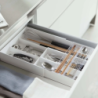 Extendable Cutlery Tray with Slide White - Tower