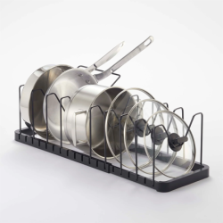 Extendable Pot Lid and Pan Holder Black - Tower
