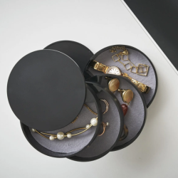 4-Tiered Accessory Case Black - Tower
