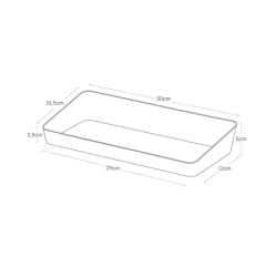 TOWER AMENITY TRAY L WIDE WH