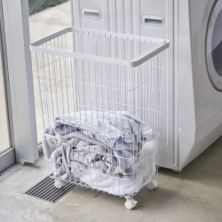 Laundry Basket With Wheels White - Tower