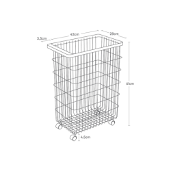 Laundry Basket With Wheels White - Tower