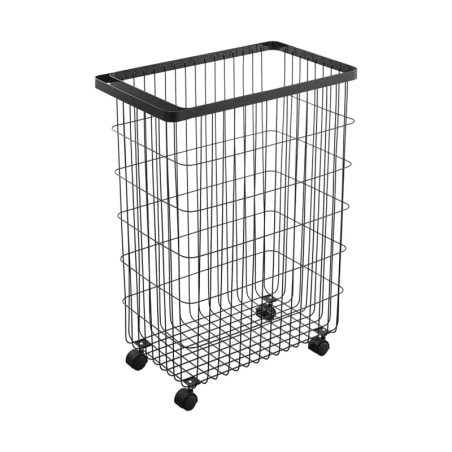 Cesto de Lavandaria com Rodas Preto - Tower