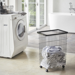 Laundry Basket With Wheels Black - Tower