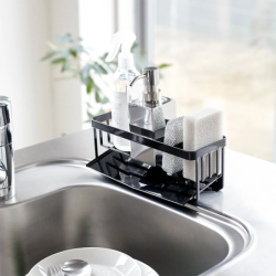 Sponge & Bottle Holder With Drainer Black - Tower