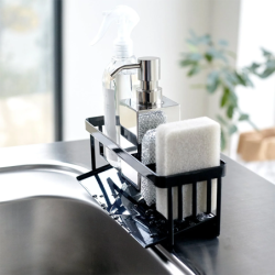 Sponge & Bottle Holder With Drainer Black - Tower