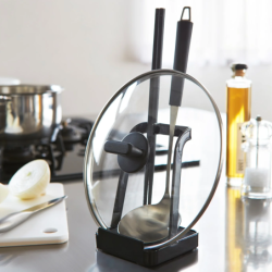 Ladle and Pot Lid Stand Black - Tower
