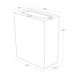 RIN TRASH CAN RECTANGULAR WH