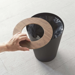 RIN TRASH CAN ROUND BK