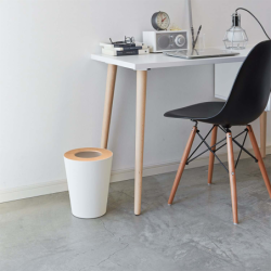 Trash Can Round White - Rin