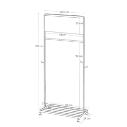 TOWER KIDS COAT RACK WITH PANEL WH