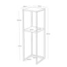 TOWER 2-TIERED SHELF WITH WOODEN TOP BK