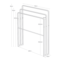 TOWER BATH TOWEL HANGER WITH 3 BARS WH