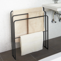 TOWER BATH TOWEL HANGER WITH 3 BARS BK
