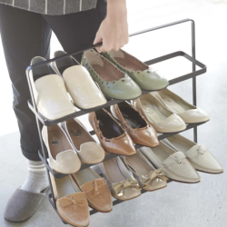 TOWER SHOE RACK WIDE BK
