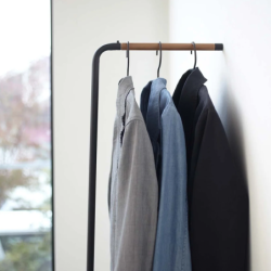 Slim Leaning Coat Hanger Black - Tower
