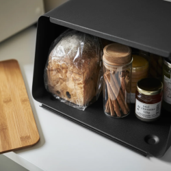 TOWER BREAD CASE WITH REMOVABLE LID BK